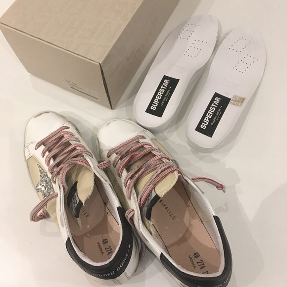 Golden Goose Superstar Beige Silver Glitter Star - Picture 7 of 10